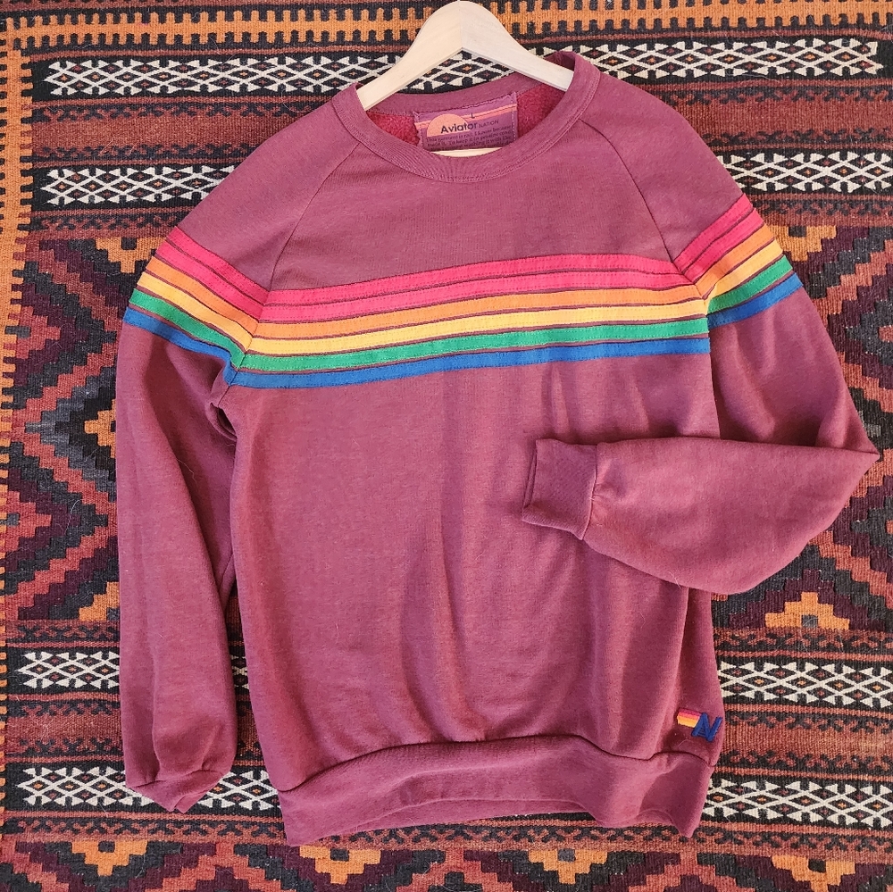 Aviator Nation Burgundy Rainbow